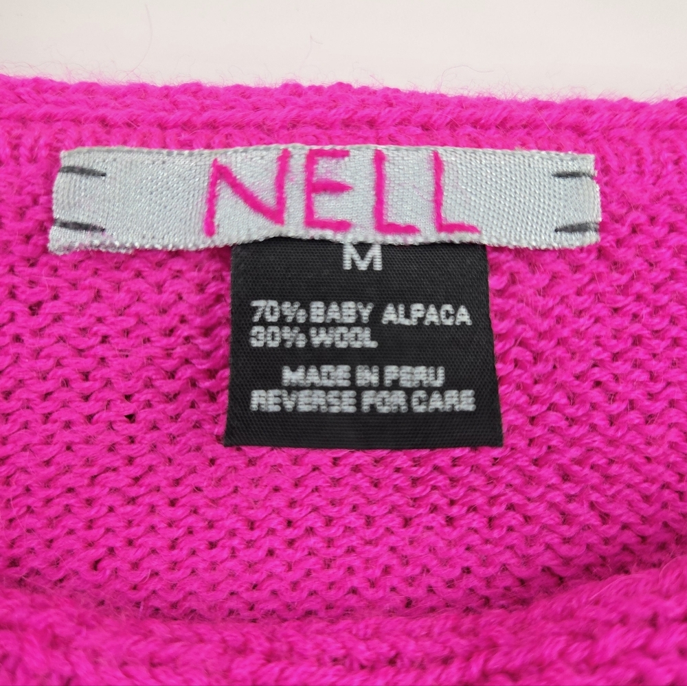 NELL Alpaca Sweater Hot Pink Off Shoulder - Picture 2 of 12